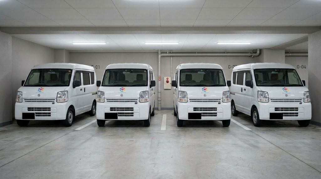 Suzuki Every 4台体制 — MEDI ALPHA PLUS 軽バン輸送フリート